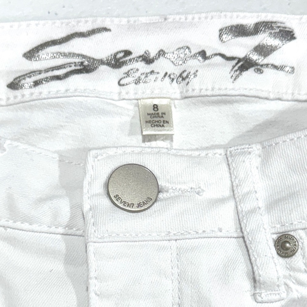 Seven 7 White High Rise Bermuda Shorts Size 8 - Picture 3 of 6